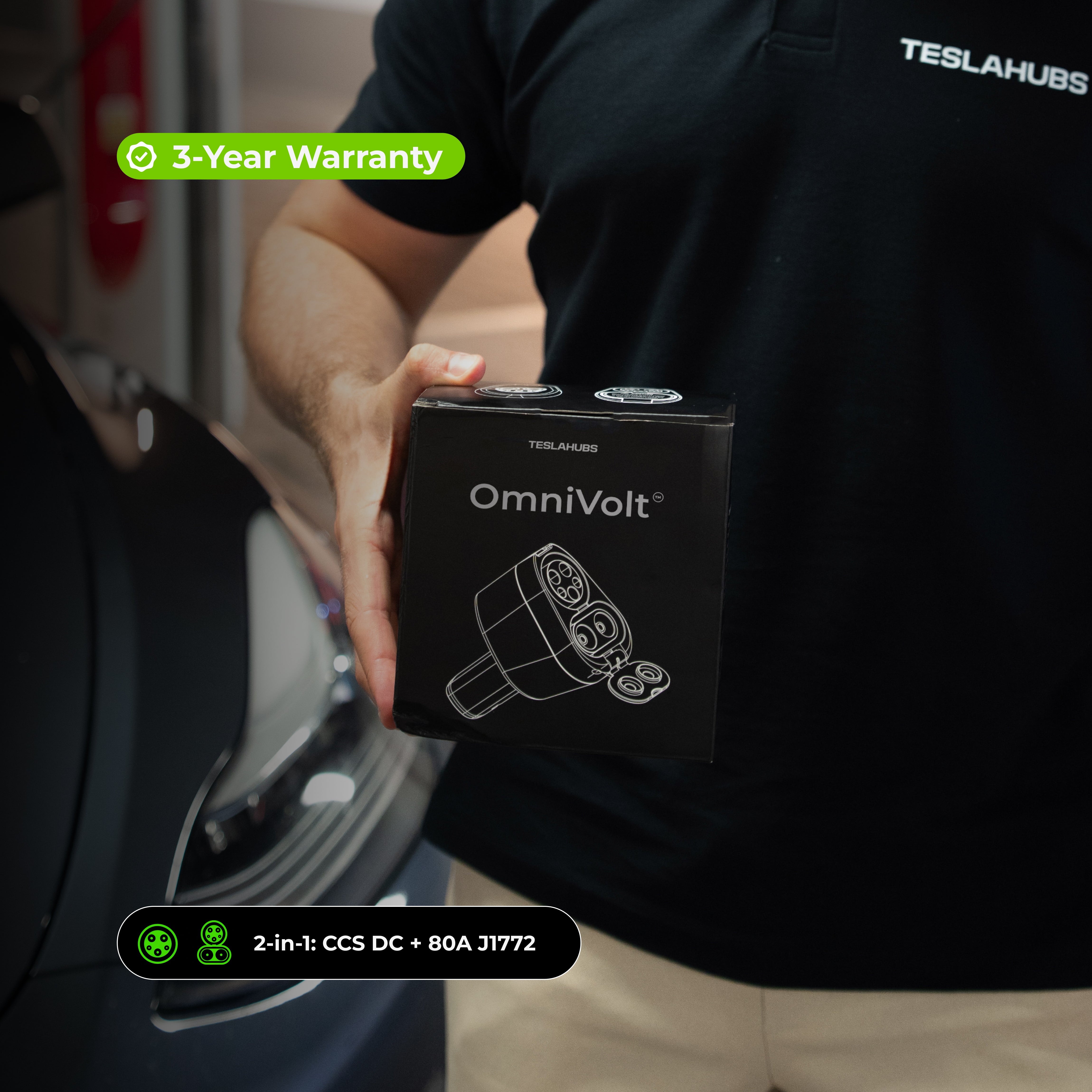 OmniVolt™ 2-in-1 CCS & J1772 to Tesla (NACS) Adapter