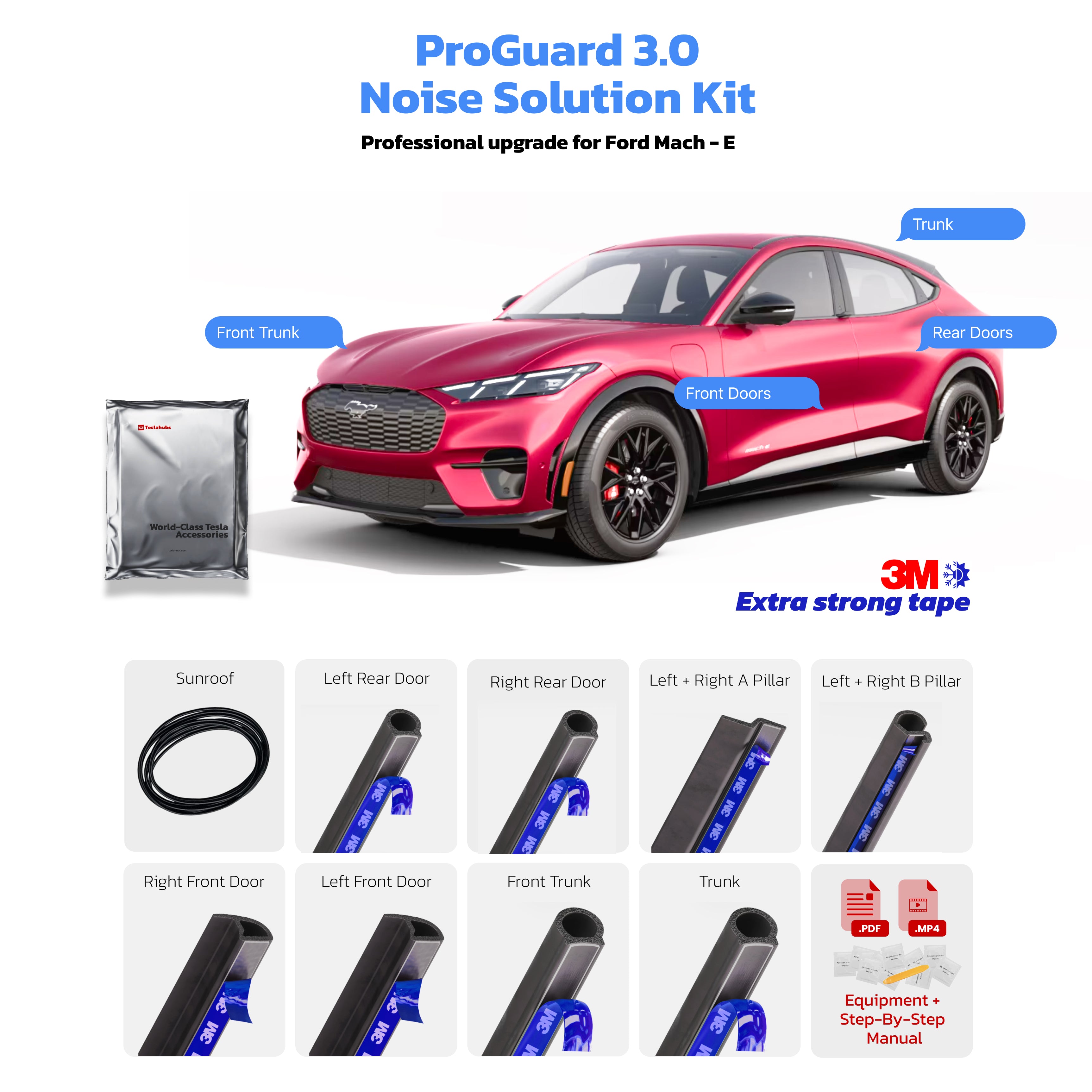 TeslaHubs™ ProGuard : kit avancé de réduction du bruit et d'étanchéité