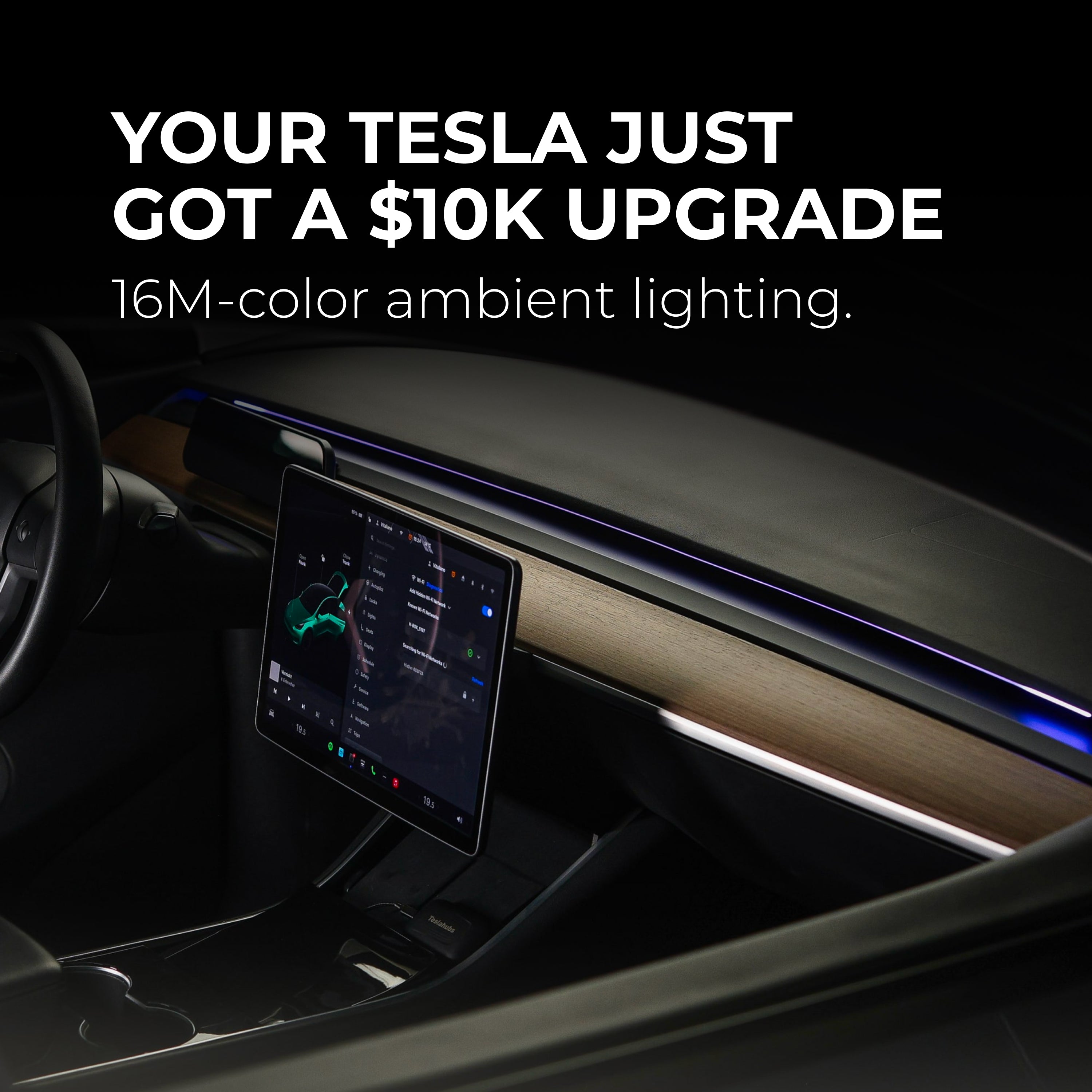 TeslaHubs™ RGB Armaturenbrettbeleuchtung mit BLIS