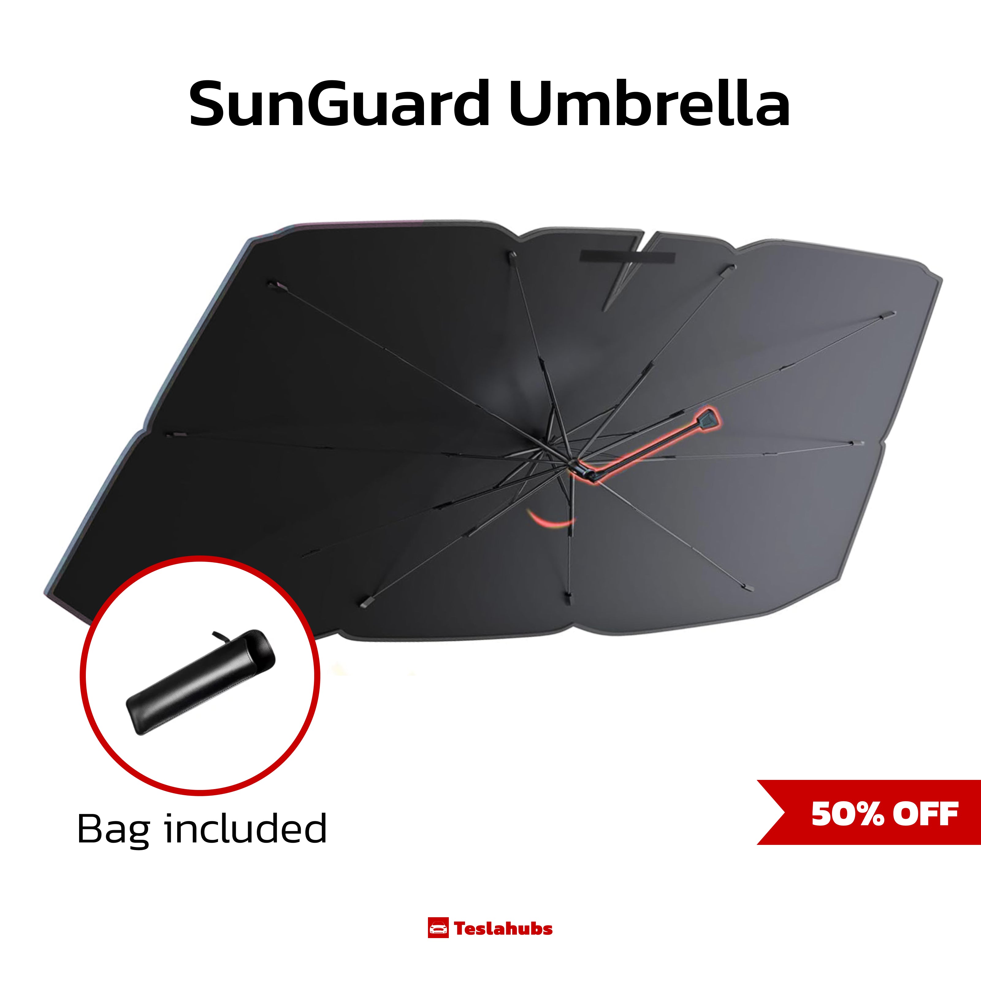 Teslahubs™ SunGuard Umbrella for Model 3,Y,S