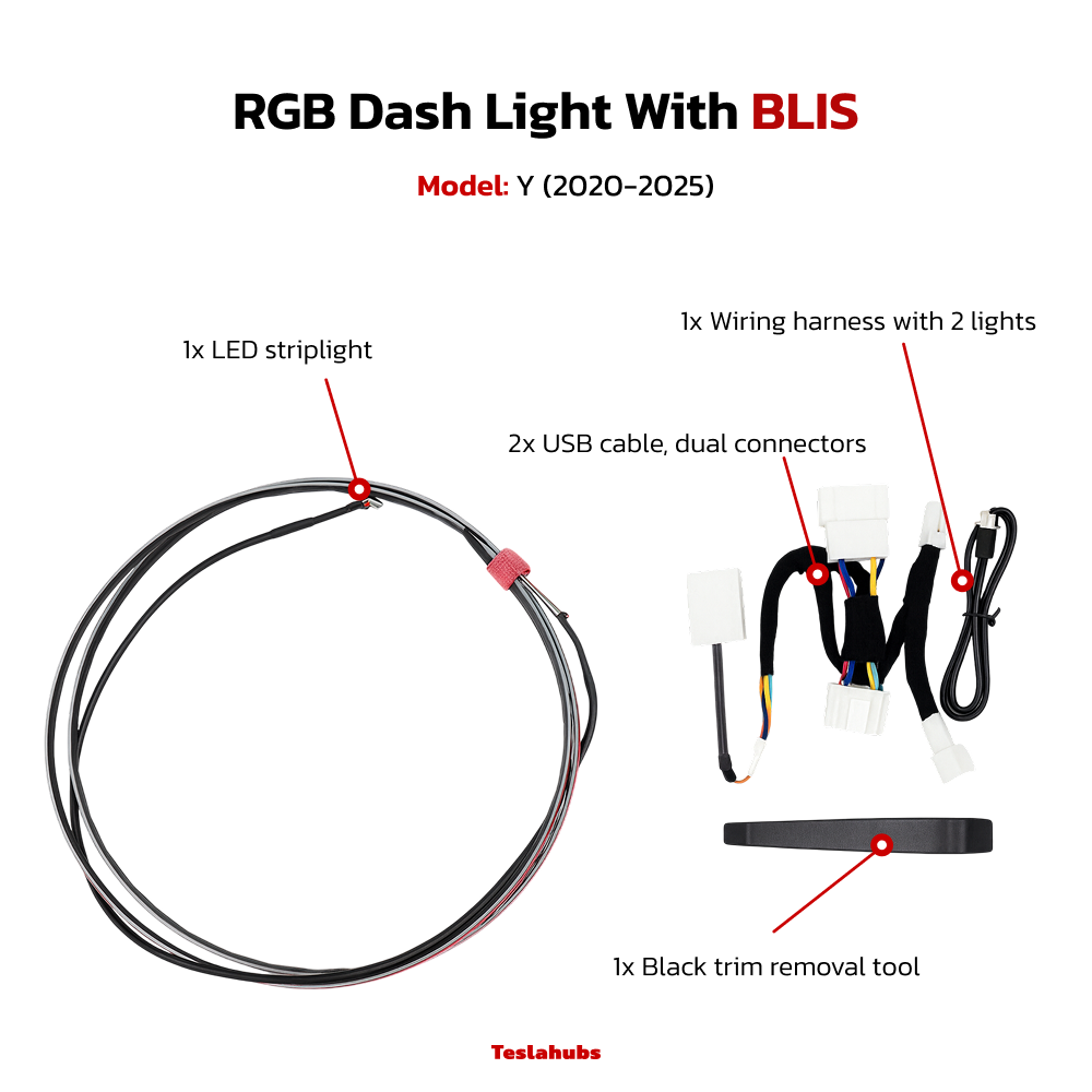 TeslaHubs™ RGB DashLight with BLIS!