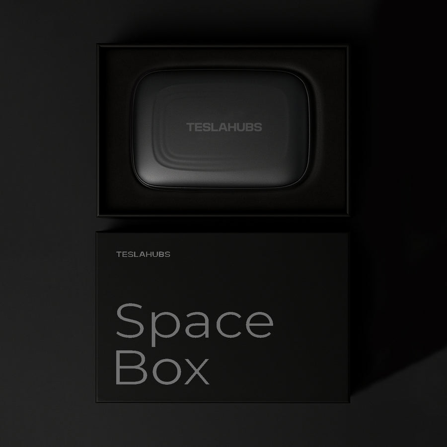 Space Box kit contents: device, USB and USB-C cables and installation guide
